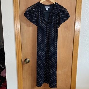 H&M black Midi Dress with Pattern